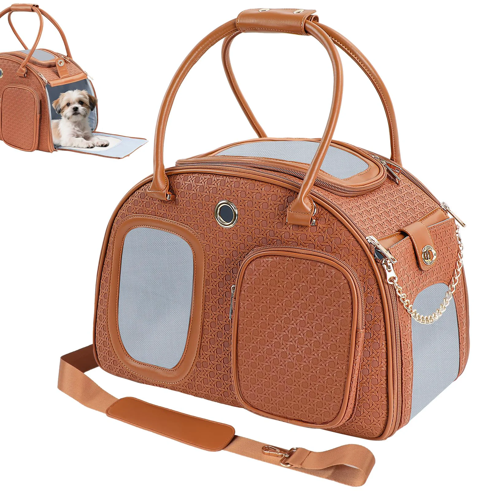 First-Class GLOBLYTE Dog Purse Carrier for Small Dogs – Airline- Soft-Sided Pet Tote with Mesh Windows Traditional