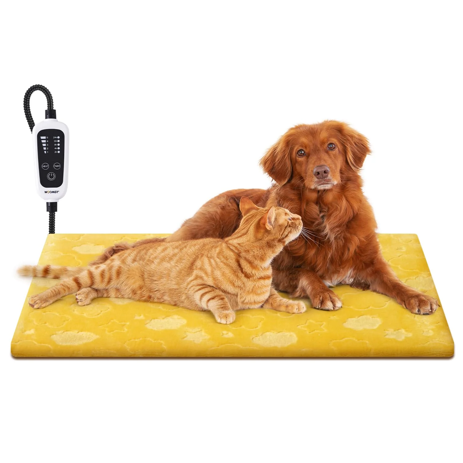 Unique WOOMER Pet Heating Pad XL 35x24 – 2 Removable Covers Chew-Resistant Cord Safe