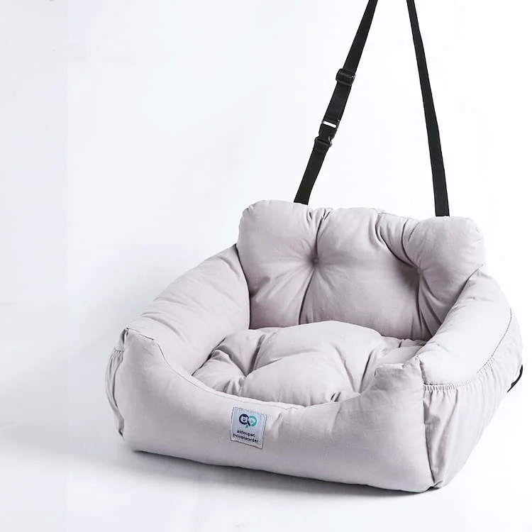 Minimalist AidouPet Dog Car Seat Booster — Safe Travel for Small to Large Dogs Grey Durable