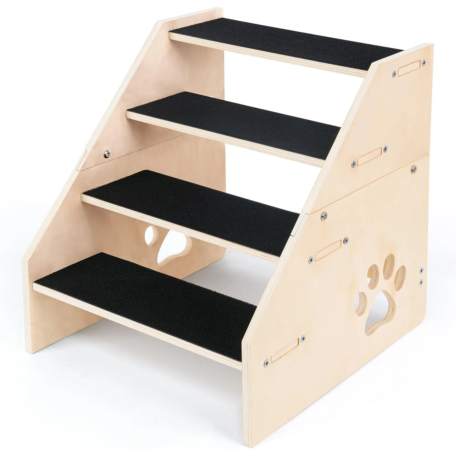 Convenient CozyLazy 4-Step Wooden Dog Stairs Stable Ramp for Small to Medium Pets Efficient