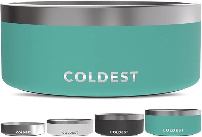 Dependable Coldest Dog Bowl - Anti Rust Metal Non Slip 3 Layers Insulated Stainless Steel Dog Bowls - Spill Proof Heavy Duty - Water Bowl for Dogs Cats Pets Dish Washer Safe 100 oz Terraform Green About ThisOverview Secure