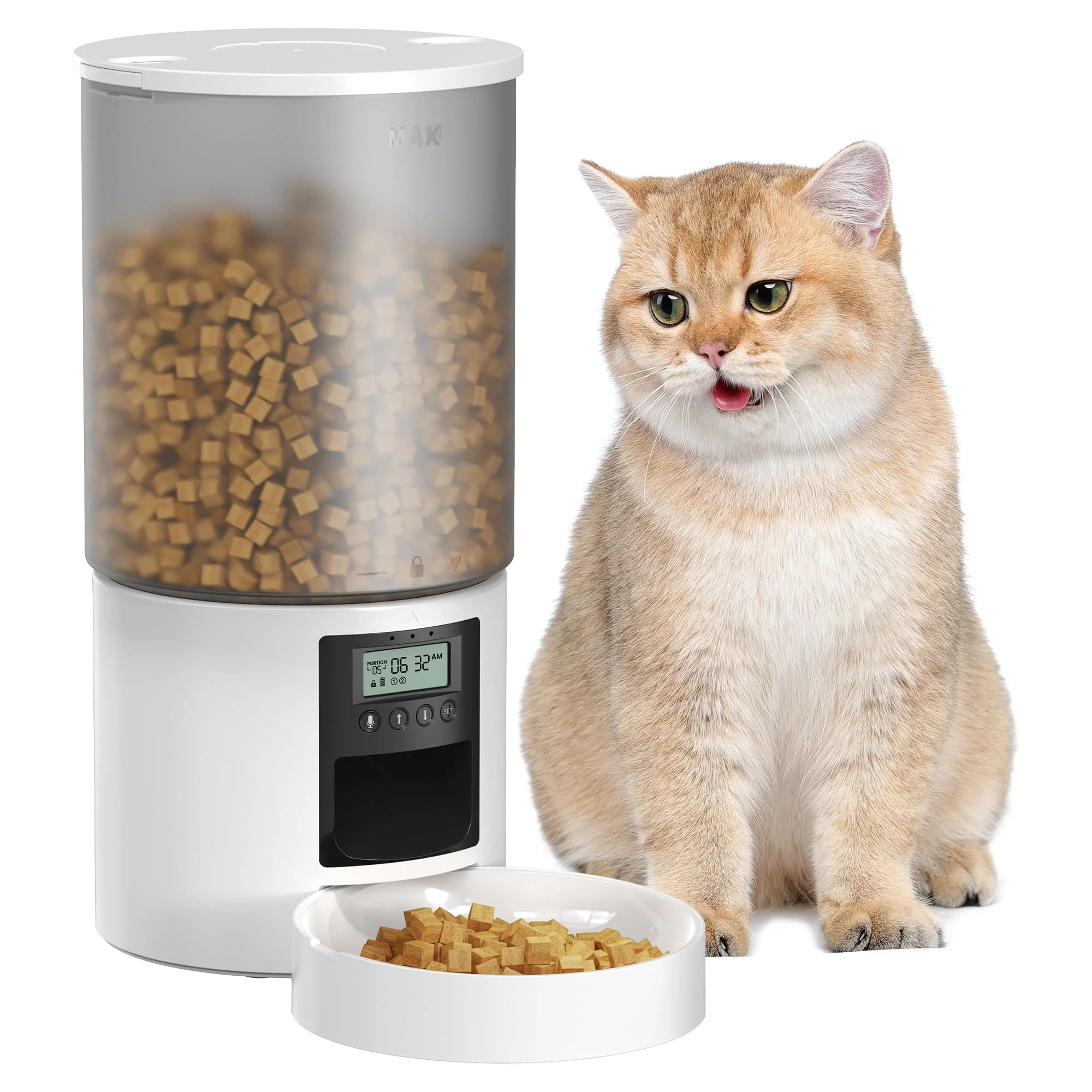 Eco-Friendly POOEKEN Automatic Cat Small Dog Feeder 6L – Timed Dispenser with Voice Reminder Exceptional