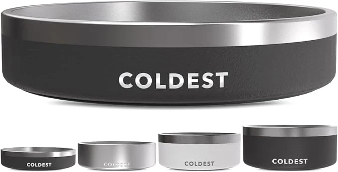 Versatile Coldest Dog Bowl - Anti Rust Metal Non Slip 3 Layers Insulated Stainless Steel Dog Bowls - Spill Proof Heavy Duty - Water Bowl for Dogs Cats Pets Dish Washer Safe 21 oz Stealth Black About ThisOverview Comfortable