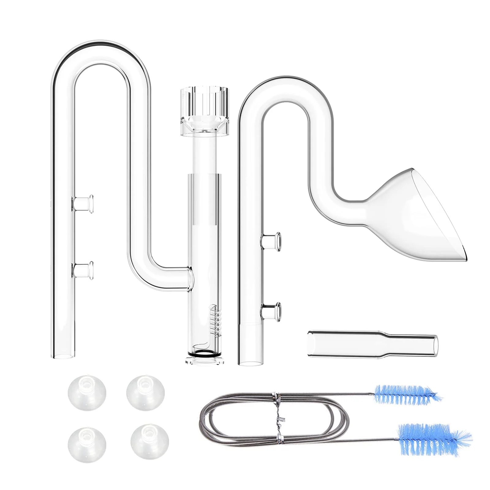 Durable FZONE Aquarium Glass Mini Skimmer Lily Inflow Outflow Sets for Nano Tanks – 1 2 Inch Tubing Traditional
