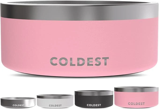 Fast Coldest Dog Bowl - Anti Rust Metal Non Slip 3 Layers Insulated Stainless Steel Dog Bowls - Spill Proof Heavy Duty - Water Bowl for Dogs Cats Pets Dish Washer Safe 100 oz Cotton Candy Pink About ThisOverview Trendy