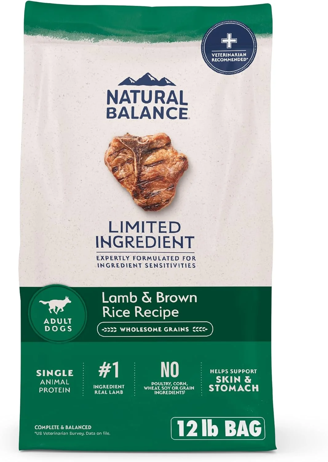 Breathable Natural Balance Limited Ingredient Adult Dry Dog Food with Healthy Grains Lamb Brown Rice Recipe 12 Pound Pack of 1 Sustainable