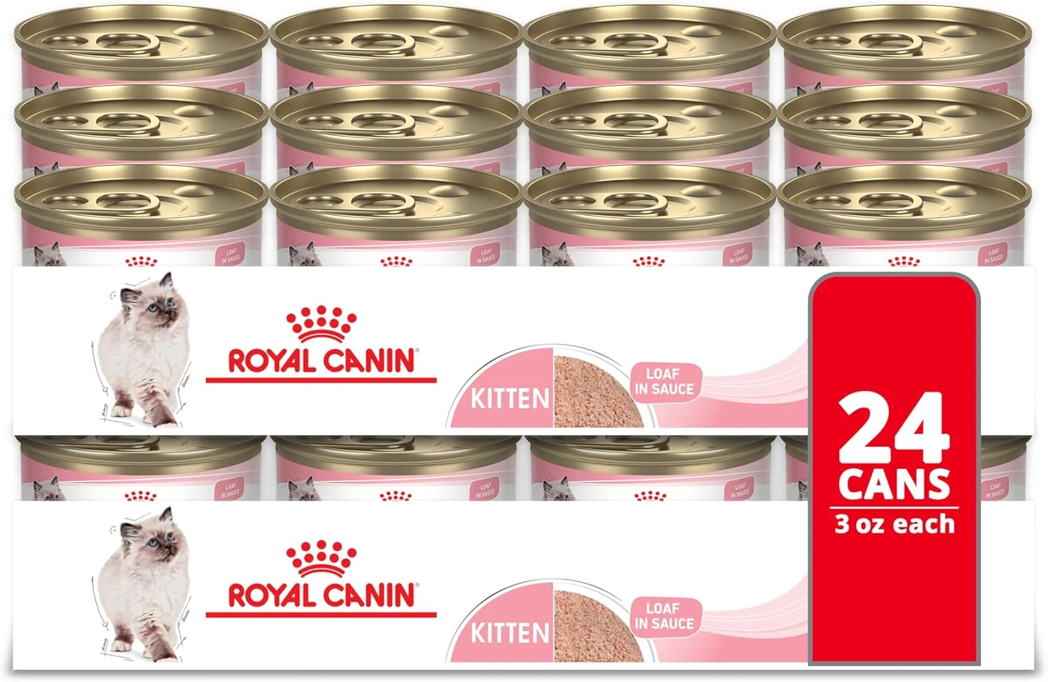 Next-Generation Royal Canin Feline Health Nutrition Kitten Loaf in Sauce Canned Cat Food 3 oz can Pack of 24 Optimized