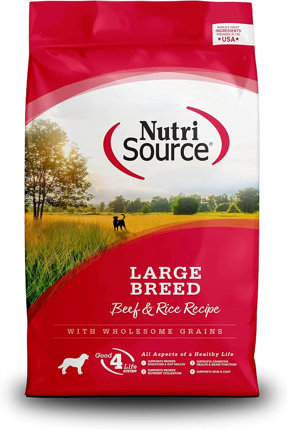 Comfortable NutriSource Dry Dog Food for Large Breeds Beef and Rice 26LB Solid