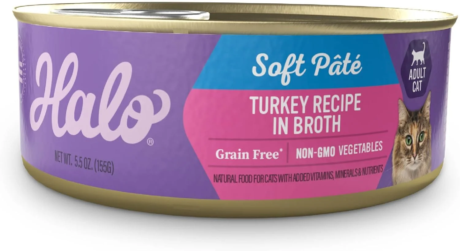 Environmentally Friendly Halo Wet Cat Food Whole Turkey Stew Recipe Grain Wet Cat Pate Canned Cat Food for Extra Hydration 5.5 Oz Can Pack of 12 Functional