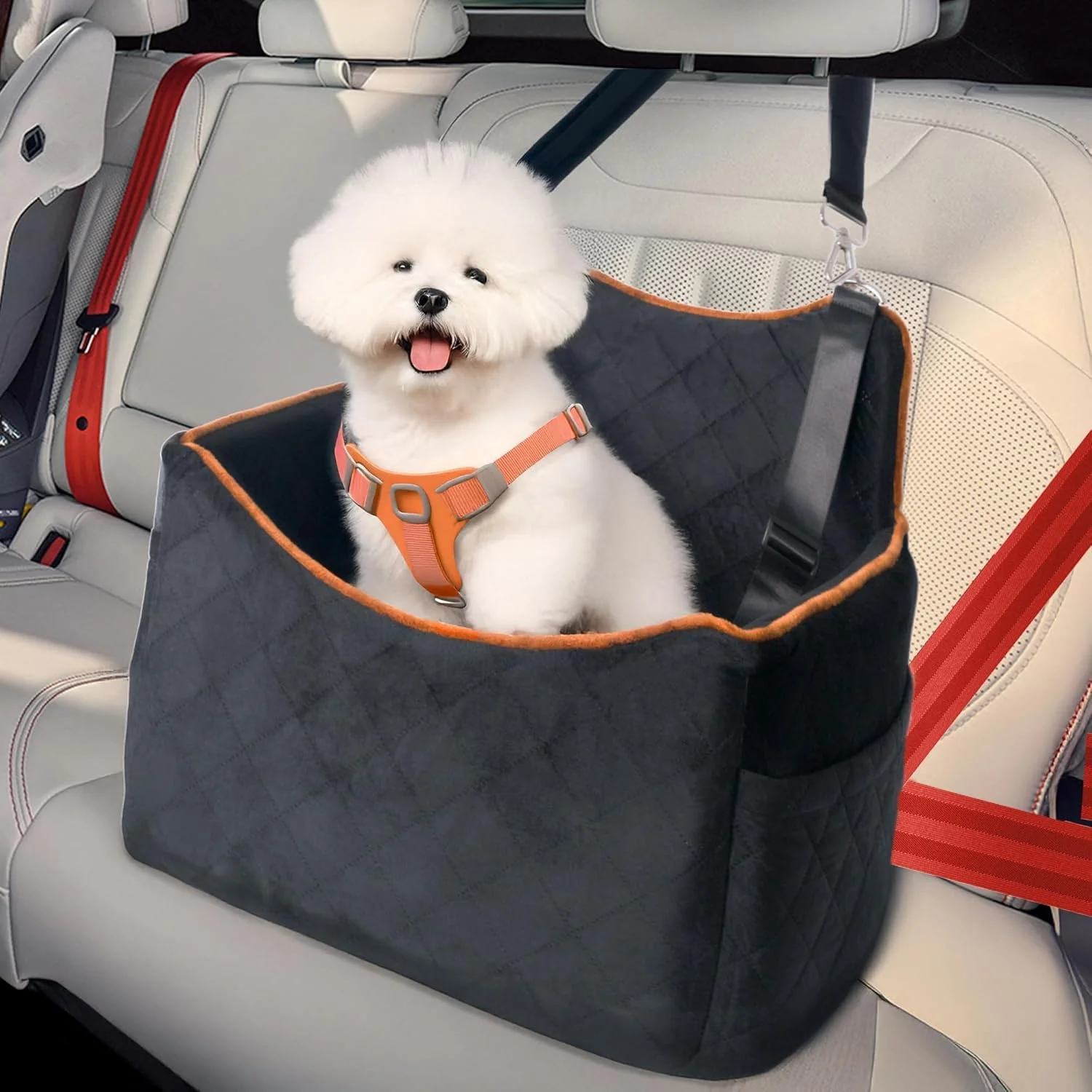 Durable iPEGTOP Dog Car Seat for Small Medium Dogs Under 35 lbs - Memory Foam Cushion Safe Travel Unique