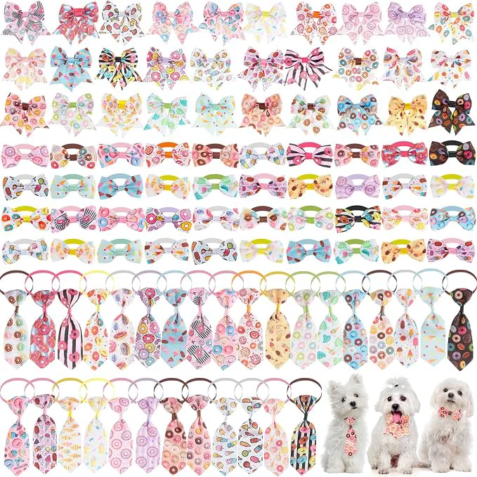 Comfortable Reginary 100 Pieces Dog Bow Tie Collar Set Include 40 Dog Neckties and 30 Minimalist