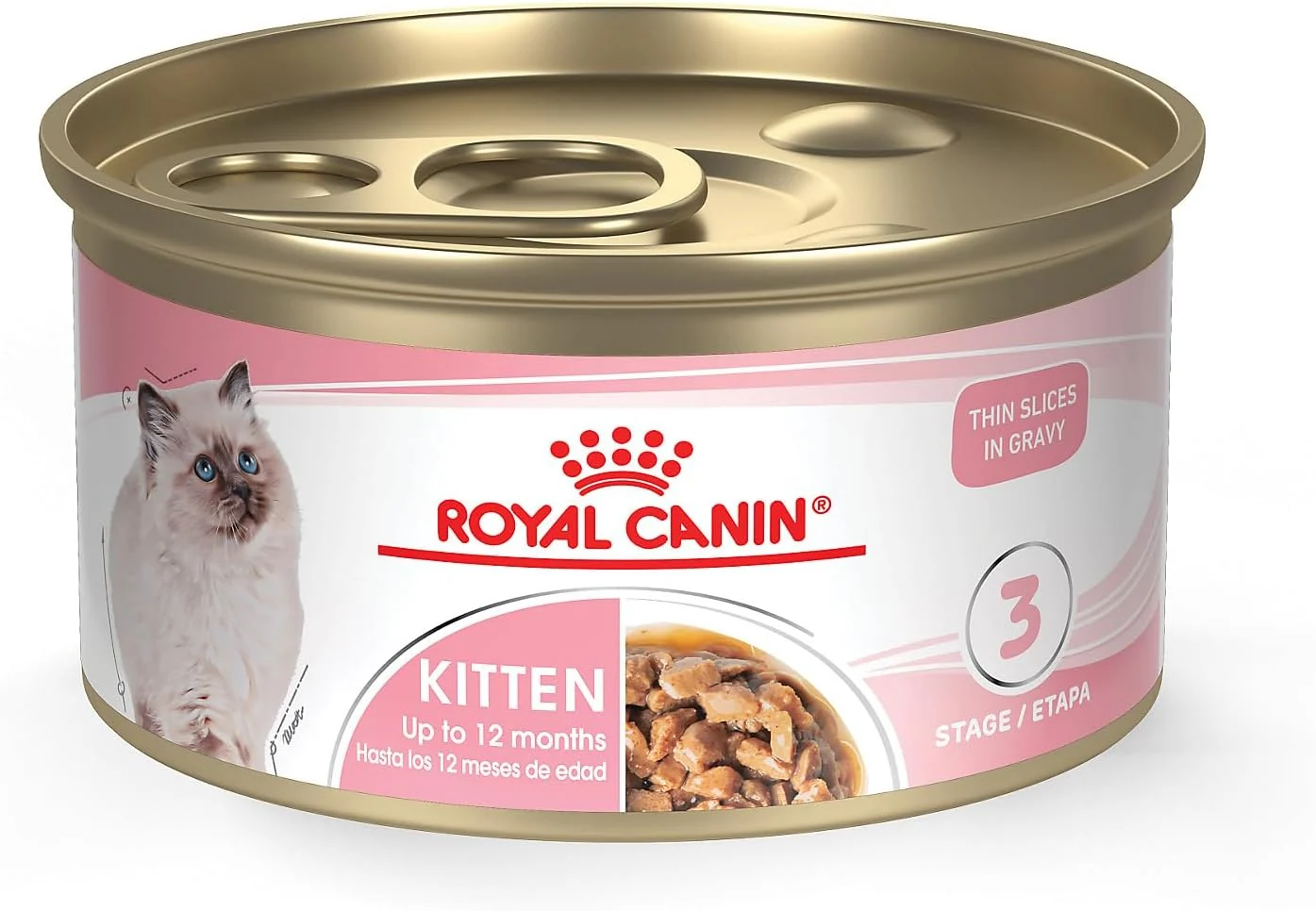 Flexible Royal Canin Feline Health Nutrition Kitten Thin Slices in Gravy Canned Cat Food 3 oz. Count of 24 Premium