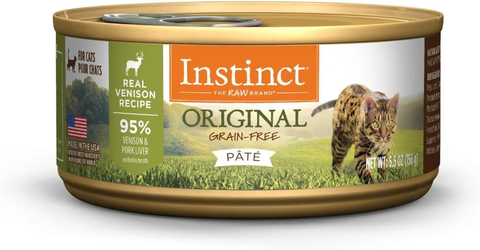 Responsible Instinct Pate Wet Cat Food Grain Recipe - Venison 5.5 oz. Cans Pack of 12 Professional