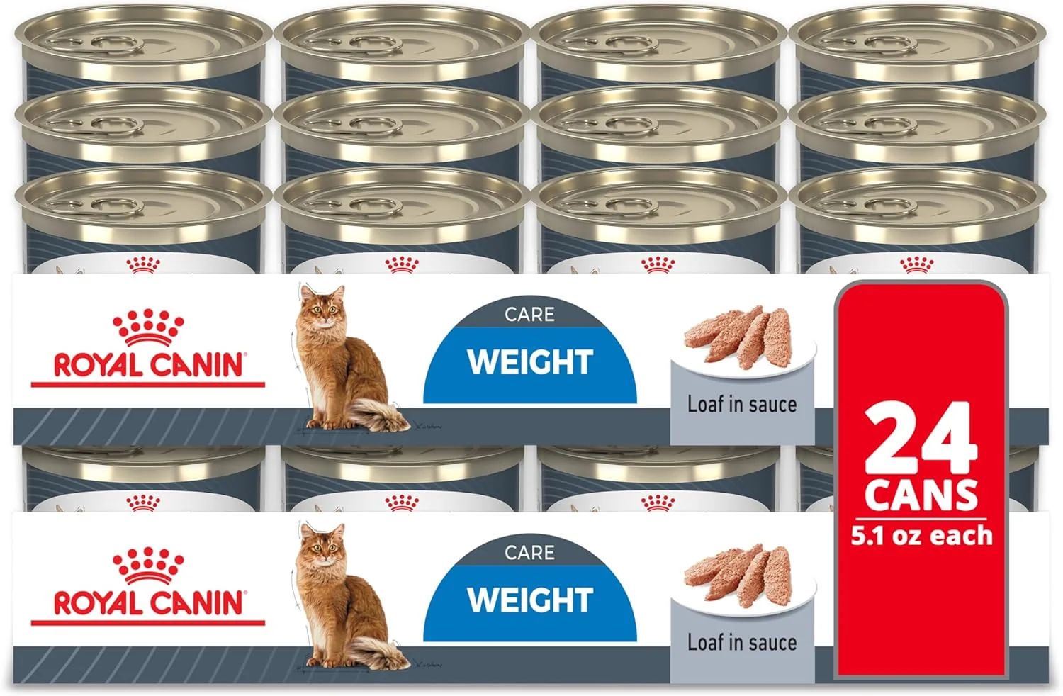 Casual Royal Canin Feline Weight Care Loaf in Sauce Canned Adult Wet Cat Food 5.1 oz can 24-Count Authentic