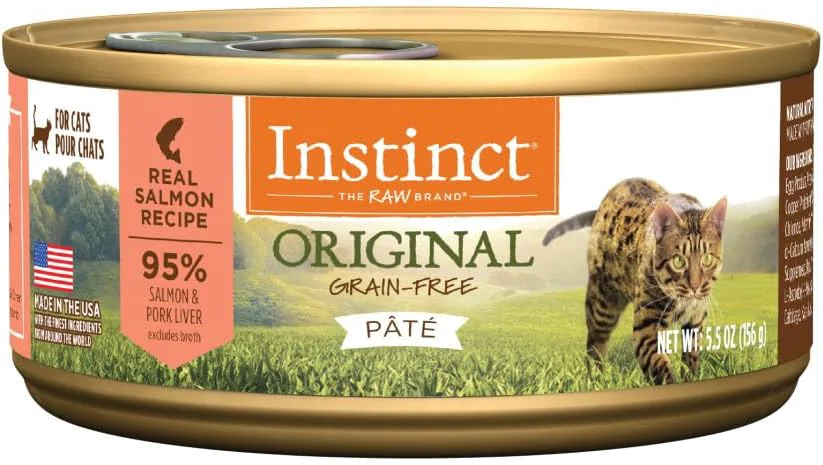 Exclusive Instinct Grain Salmon Recipe Natural Wet Canned Cat Food by Nature's Variety 5.5 oz. Cans Case of 12 Flexible