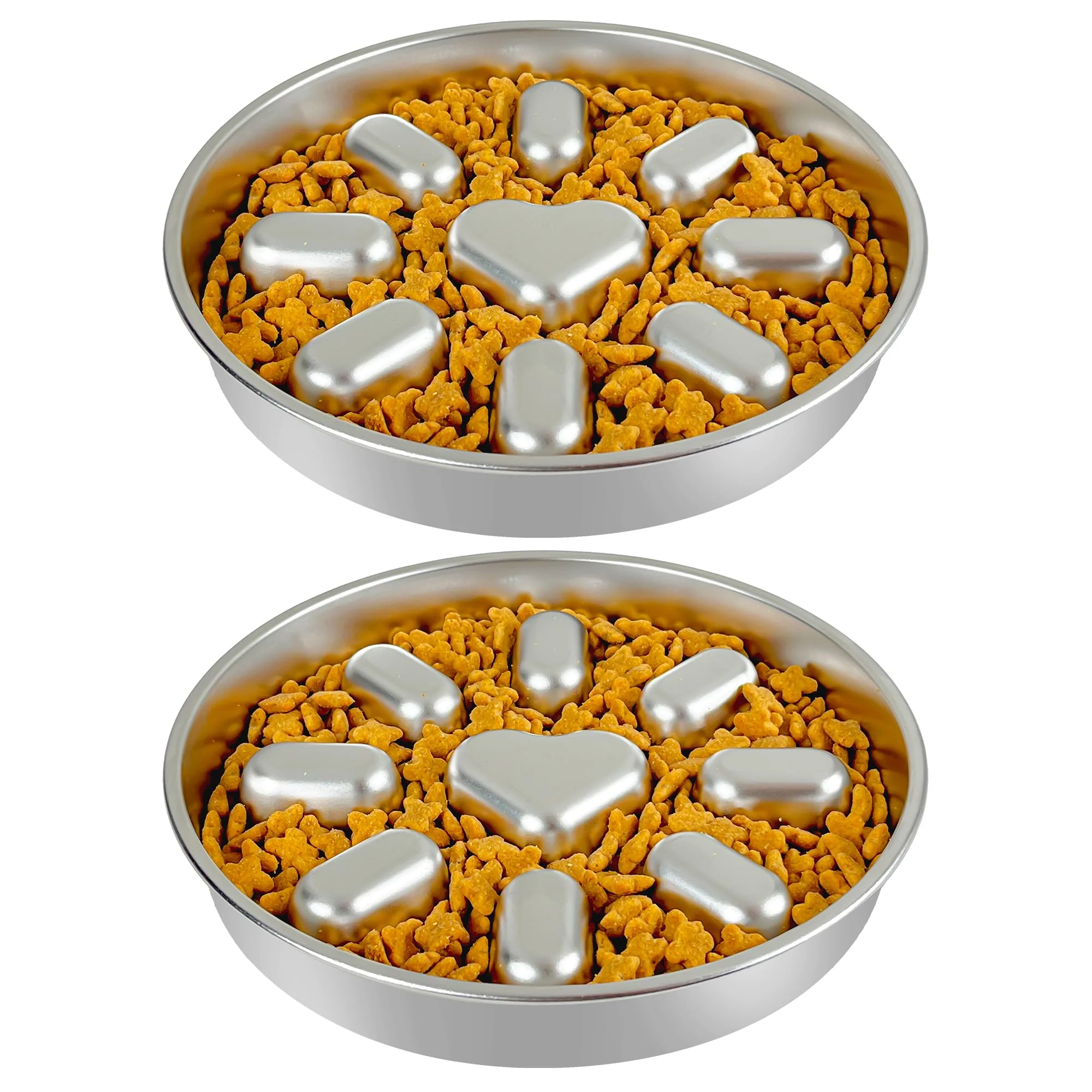Practical Oiwliur Slow Feeder Dog Bowls with Non-Slip Mat 2-Cup Stainless Steel Anti-Gulping Bowls for Small Medium Dogs 2 Pack Prestigious