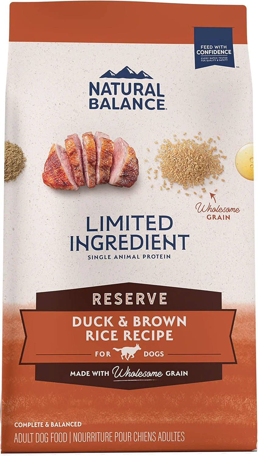 High-Grade Natural Balance Limited Ingredient Adult Dry Dog Food with Healthy Grains Reserve Duck Brown Rice Recipe 12 Pound Pack of 1 Verified