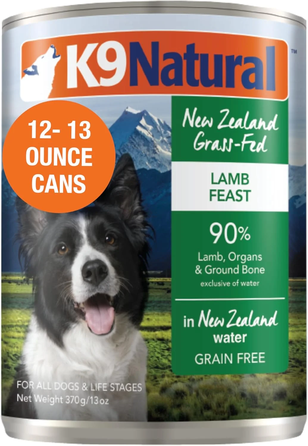 Classic K9 Natural Wet Dog Food Pate Lamb Feast 13 Oz Cans Pack of 12 Grain Made in New Zealand with Grass-Fed -Range Lamb Single Source Limited Ingredient Expertly Made