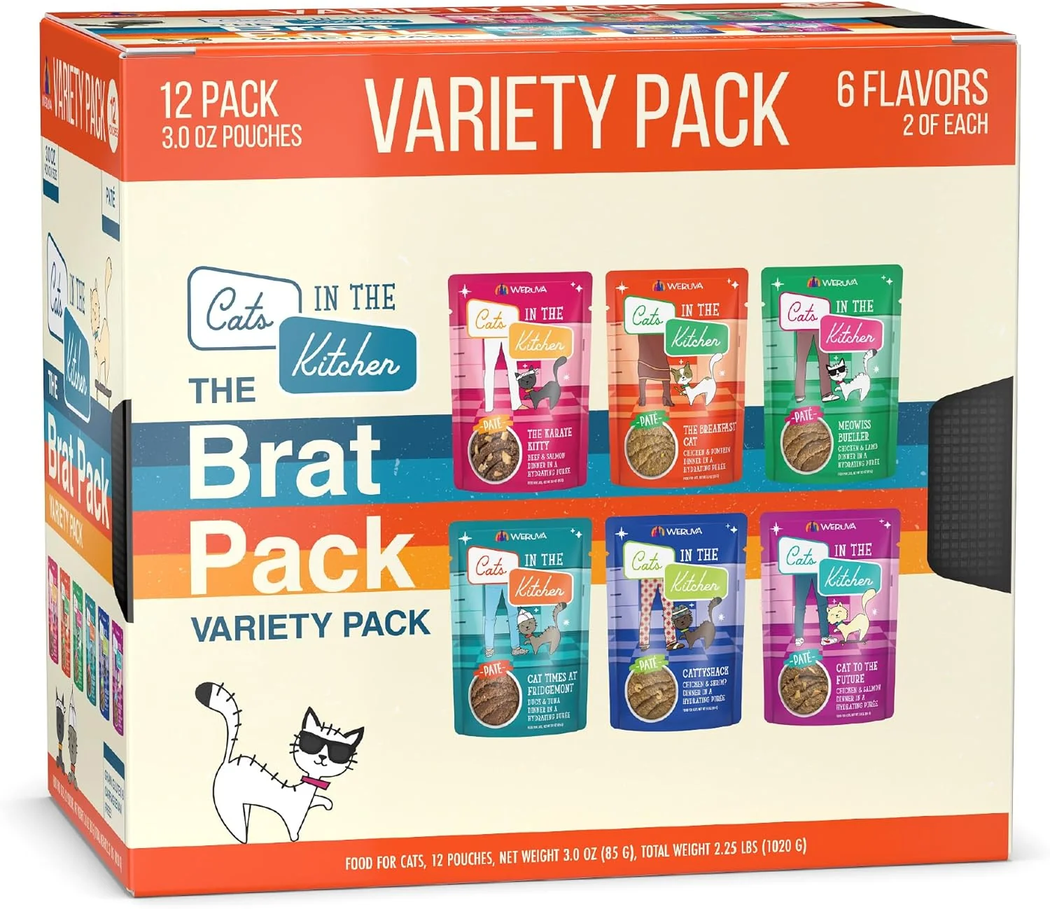 Durable Weruva Cats in The Kitchen Slide N' Serve The Brat Pack Variety Cat Food Pouches 3 Ounce Pack of 12 Fine Crafted
