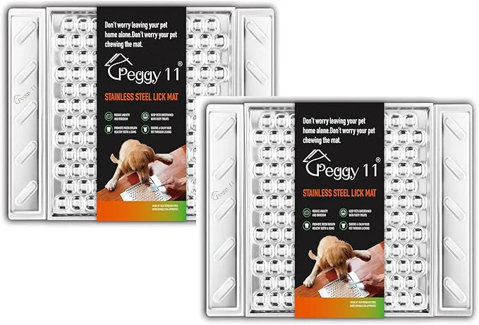 Elegant PEGGY11 Durable Stainless Steel Lick Pad for Cats Dogs Strong Suction Cups Anxiety Relief Slow Feeder Dishwasher Safe - Two PackAbout ThisOverview Modern