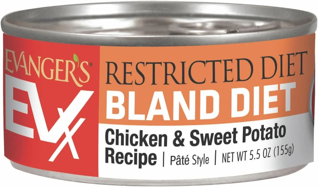 Dependable Evanger's EVX Restricted Diet Bland Diet Canned Cat Food – 24 Count 5.5 oz Each – Chicken Sweet Potato Recipe with Prebiotics Postbiotics for Digestive Microbiome Gut Health Support Contemporary