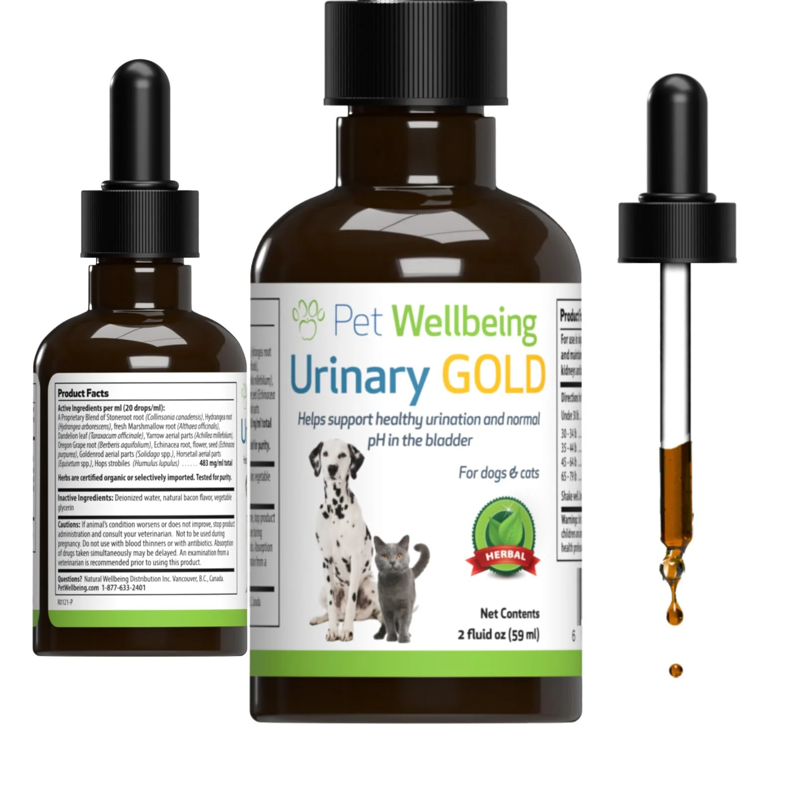 Advanced Pet Wellbeing Urinary Gold for Dogs - Vet-Formulated Multi-Herb Urinary Tract Support Fine