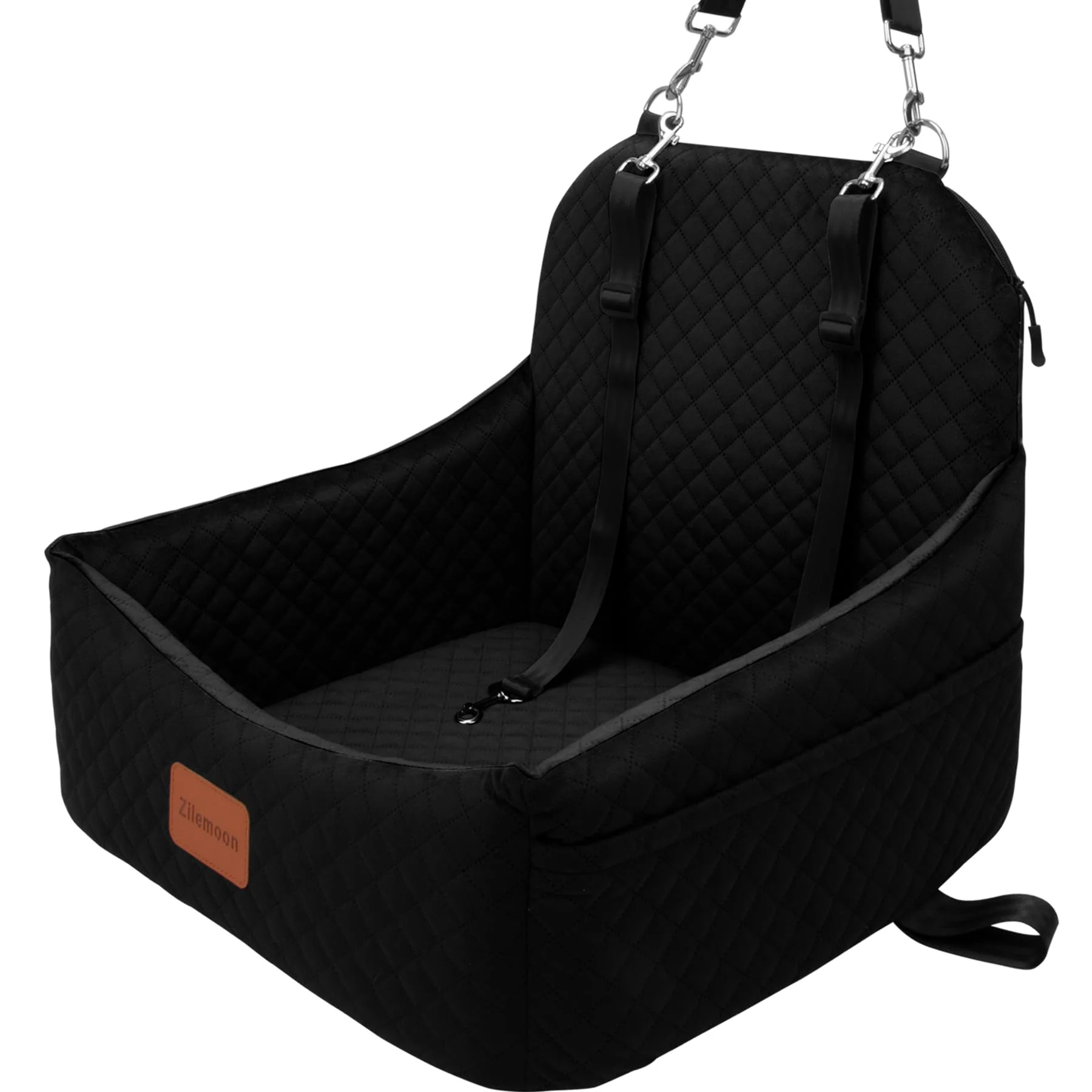 High-Grade Zilemoon Car Dog Seat with 2 Safety Leashes – Booster Seat for 0-28 lb Dogs Fine Crafted