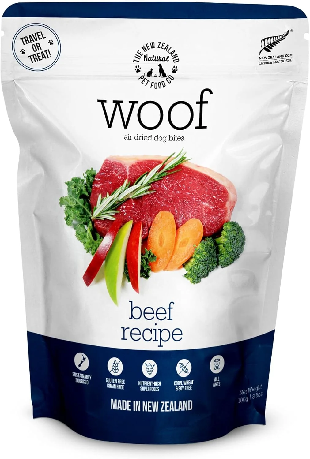 Relaxed Woof - Air Dried Dog Food Toppers for Dry Food High Protein Natural Dog Food Limited Ingredient Recipe Dry Beef 3.5 oz Official