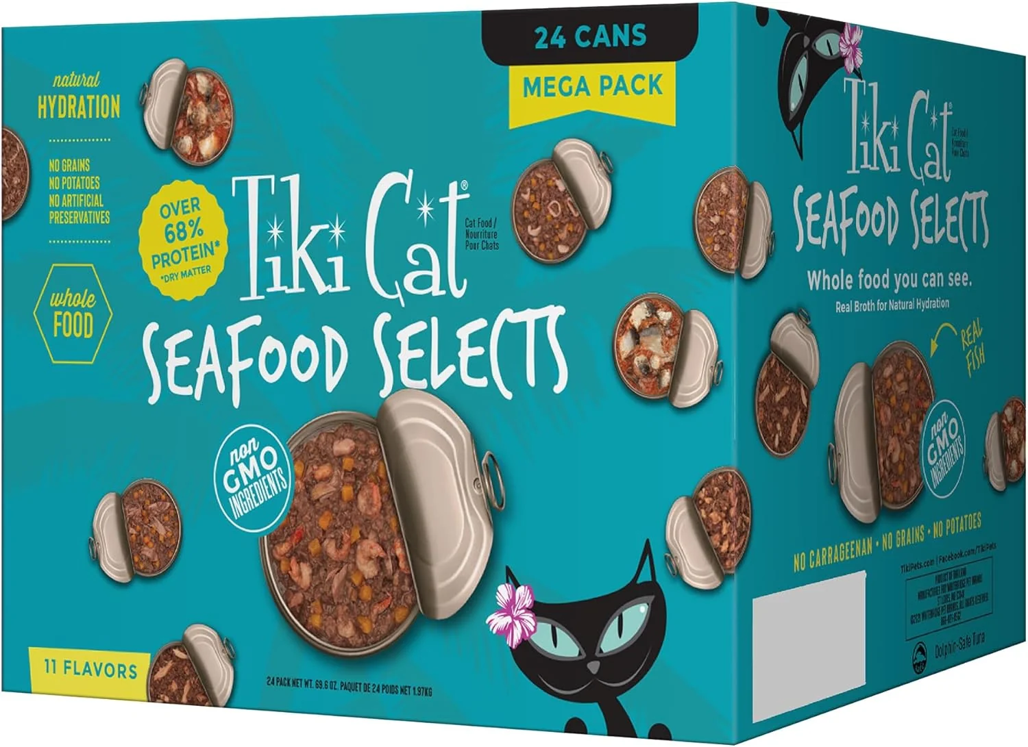 Expertly Made Tiki Cat® Wet Cat Food Mega Pack Fish Favorites Variety Pack 2.8 3 oz. Can 24 Count Refined