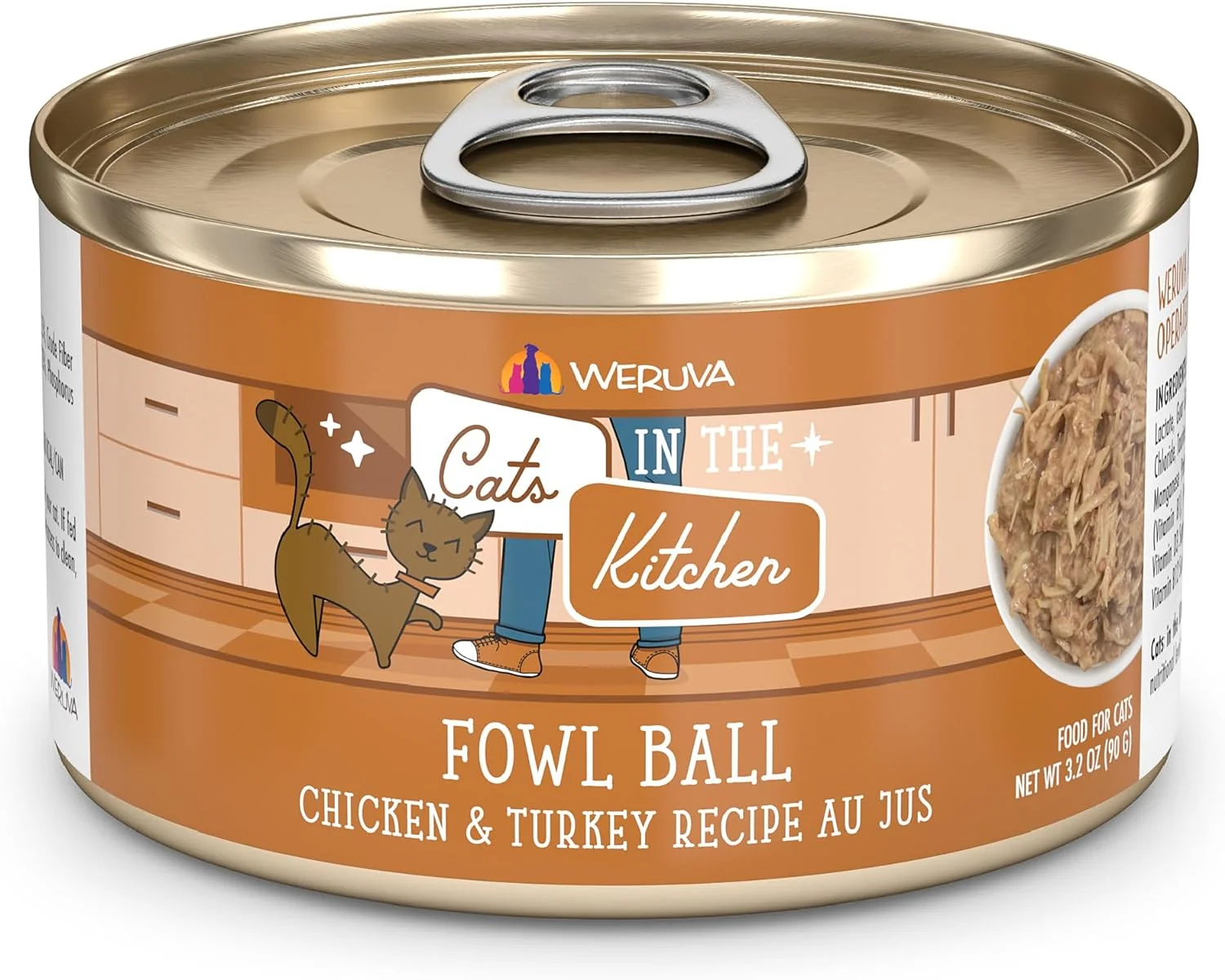 Dependable Weruva Cats in The Kitchen Fowl Ball with Chicken Turkey Au Jus Cat Food 3.2oz Can Pack of 24 High-End