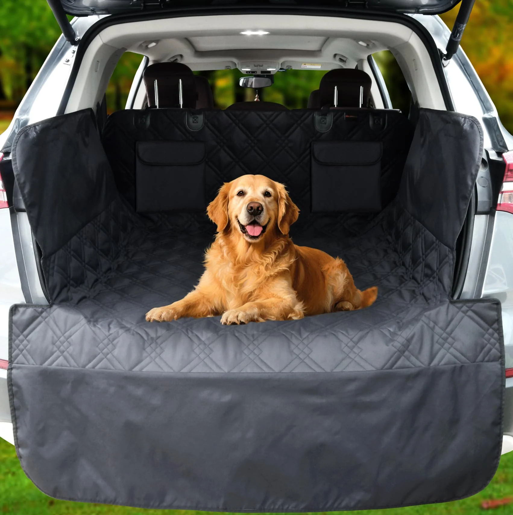 Traditional snugcubby Cargo Liner for Dogs 55x91 in – SUV Rear Cargo Mat with Side Walls Pockets Quality