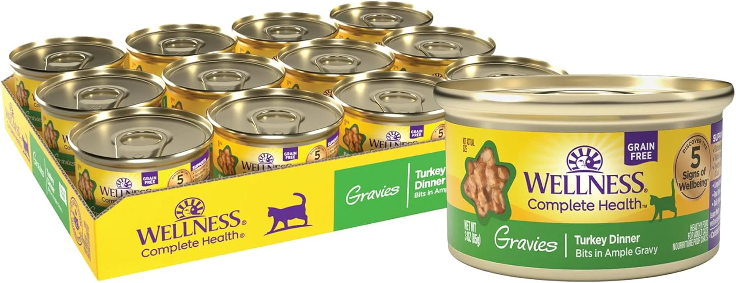 Responsible Wellness Complete Health Gravy Adult Wet Cat Food Natural Protein-Rich Grain 3 Ounce 12 Pack Turkey Dinner Elite