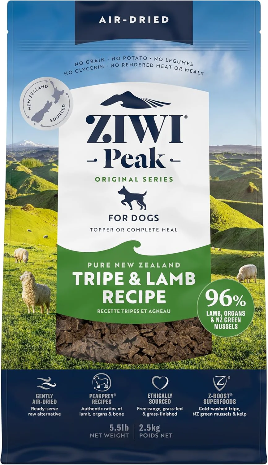 Specialty ZIWI Peak Air-Dried Dog Food – Tripe Lamb - All Natural High Protein Grain Limited Ingredient w Superfoods 88oz Environmentally Friendly