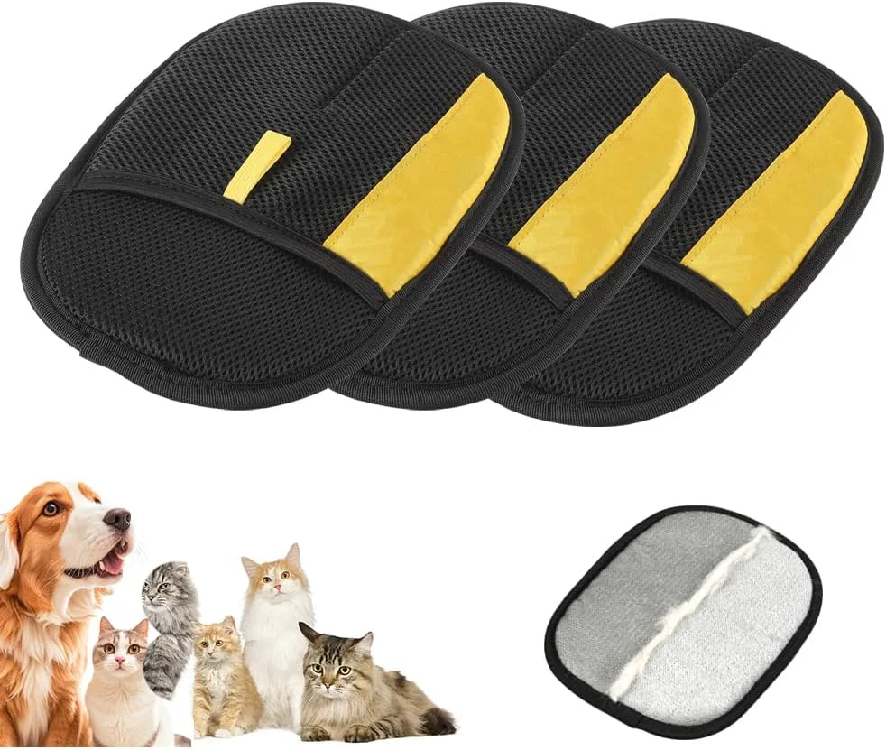 Optimized Pet Hair Removal Glove for Cats Dogs 2025 New Pet Hair Remover Electrostatic Gloves Pet Hair Remover Glove for Couch Furniture Carpet Curtain Washable Reusable Animal Fur Removal Tool 3PCS Long-Lasting