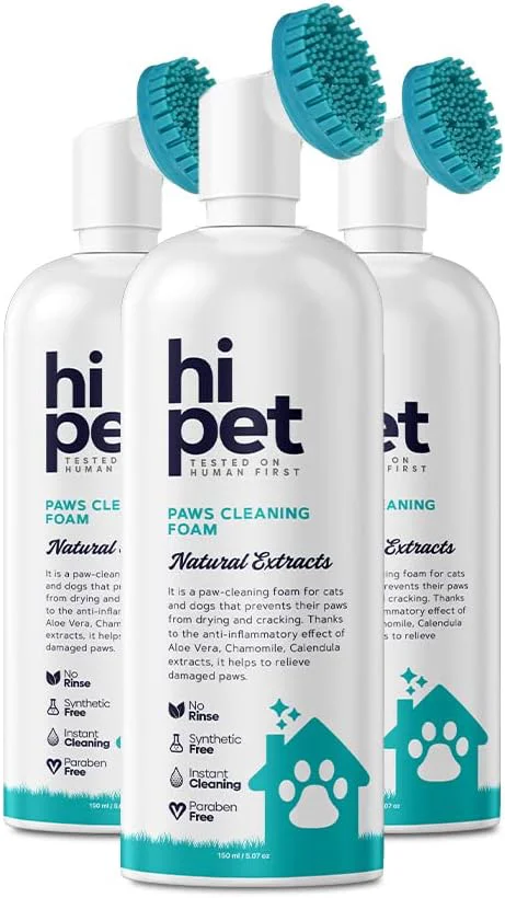 Reliable Hi Pet Dog Paw Cleaner Foam with Built-in Paw Scrubber Brush Paw Cleaner for Dogs and Cats Cat and Dog Paw Moisturizer Effortless and Easy-to-Use Bottle Design Dog Feet Cleaner Pack of 3 Traditional