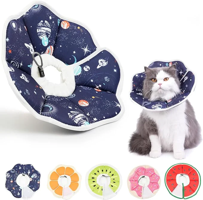 Powerful Cat Cone Collar Soft Waterproof Cat Recovery Collar After Surgery Adjustable Smooth