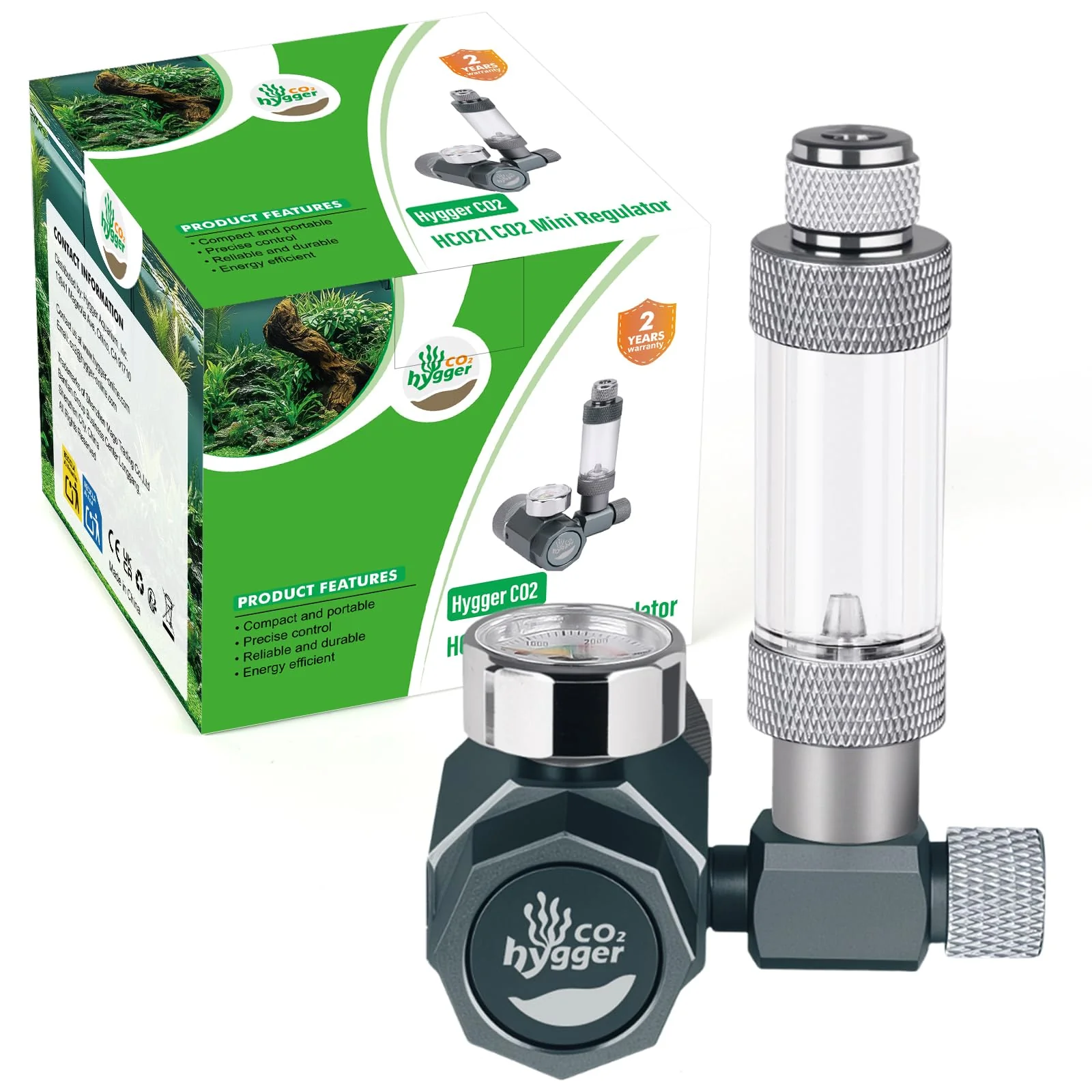 Clean Hygger CO2 Aquarium Regulator – Mini Detachable Design Bubble Counter Check Valve Luxury