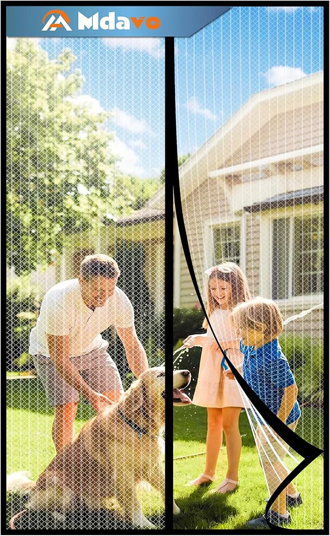 High-End Magnetic Screen Door，Screen Door Mesh，Keep Bugs Out Heavy-Duty Mesh Curtain Proven