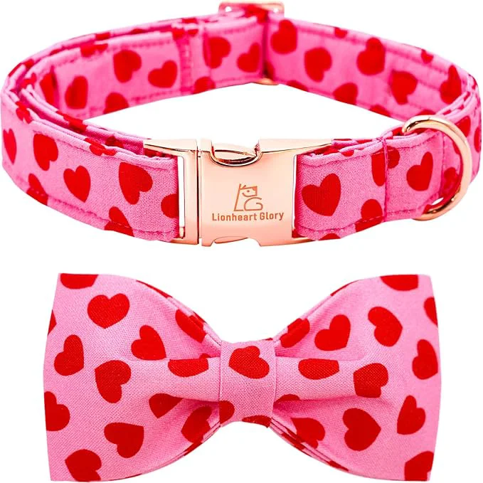 Top-Quality Lionheart glory Dog Bow Collar Valentine's Day Dog Collar Enhanced