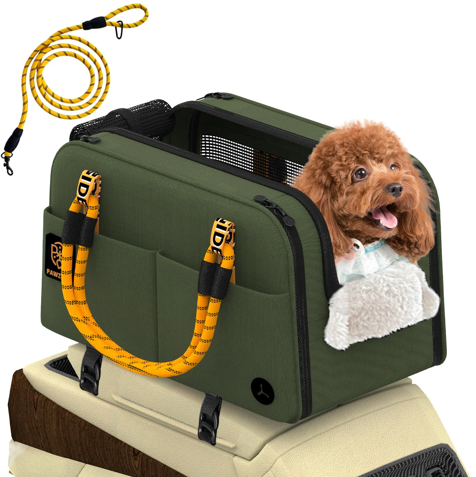Consistent PAWZIDEA Center Console Dog Car Seat – Front-Seat Booster for Small Pets Up to 12 lb Elegant