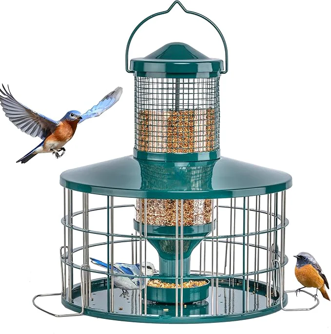 Organic Upgraded Caged Bird Feeders Squirrel-Proof Flexible Adjustment of Grille Size Fine Crafted