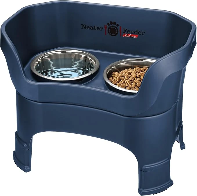 Fine Crafted Neater Feeder Deluxe Mess-Proof d Dog Bowls for Large Dogs 40 lbs 2 Height Adjustable 14.5 17.5 No-Spill Raised Dog Bowl Stand Stainless Steel Food Bowl Set Made in USA Dark BlueAbout ThisOverview Original