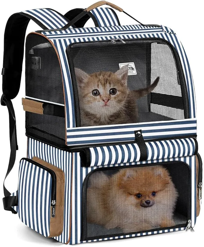 Eco-Friendly Lekebobor Double Cat Backpack Carrier Elegant