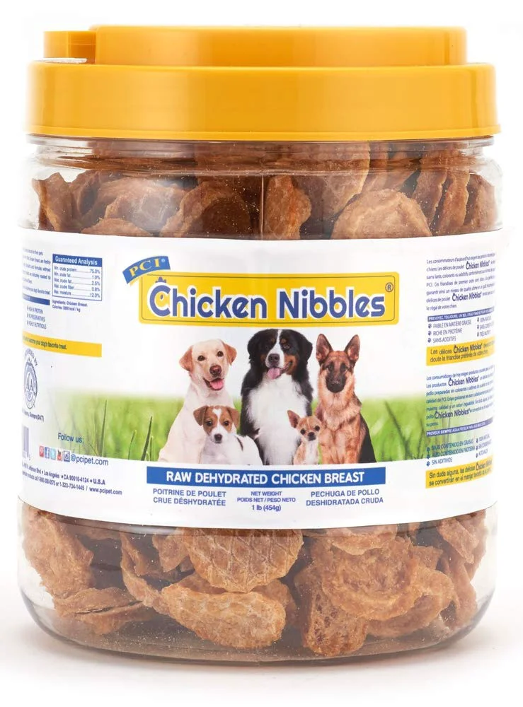 Elite PCI Chicken Nibbles – 2 x 1lb Containers High-Protein Single-Ingredient Chicken Jerky Chews Proven