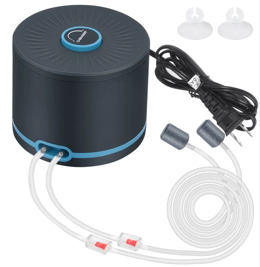 Optimized Persuper Aquarium Air Pump Dual Outlets — Ultra-Quiet Adjustable Flow 20–600 gal Traditional