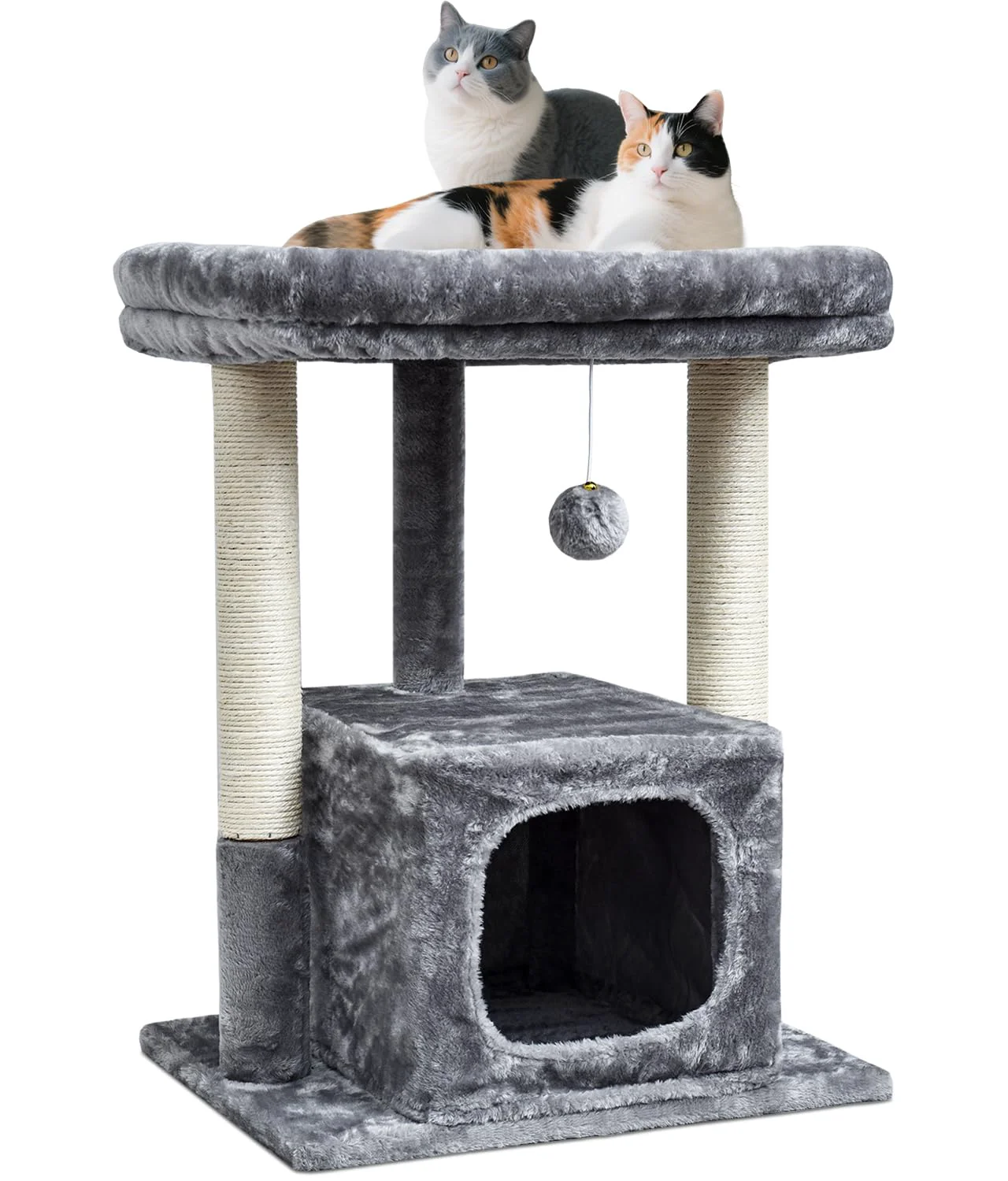 Reliable SYANDLVY Cat Tree for Indoor Cats – Large Activity Tower with Plush Top Perch Scratching Posts Grey Sustainable
