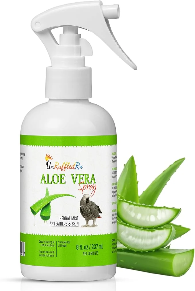 Carefully Designed Aloe Vera Bird Spray for All Birds – Soothes Itchy Skin Feather Plucking – Crafted