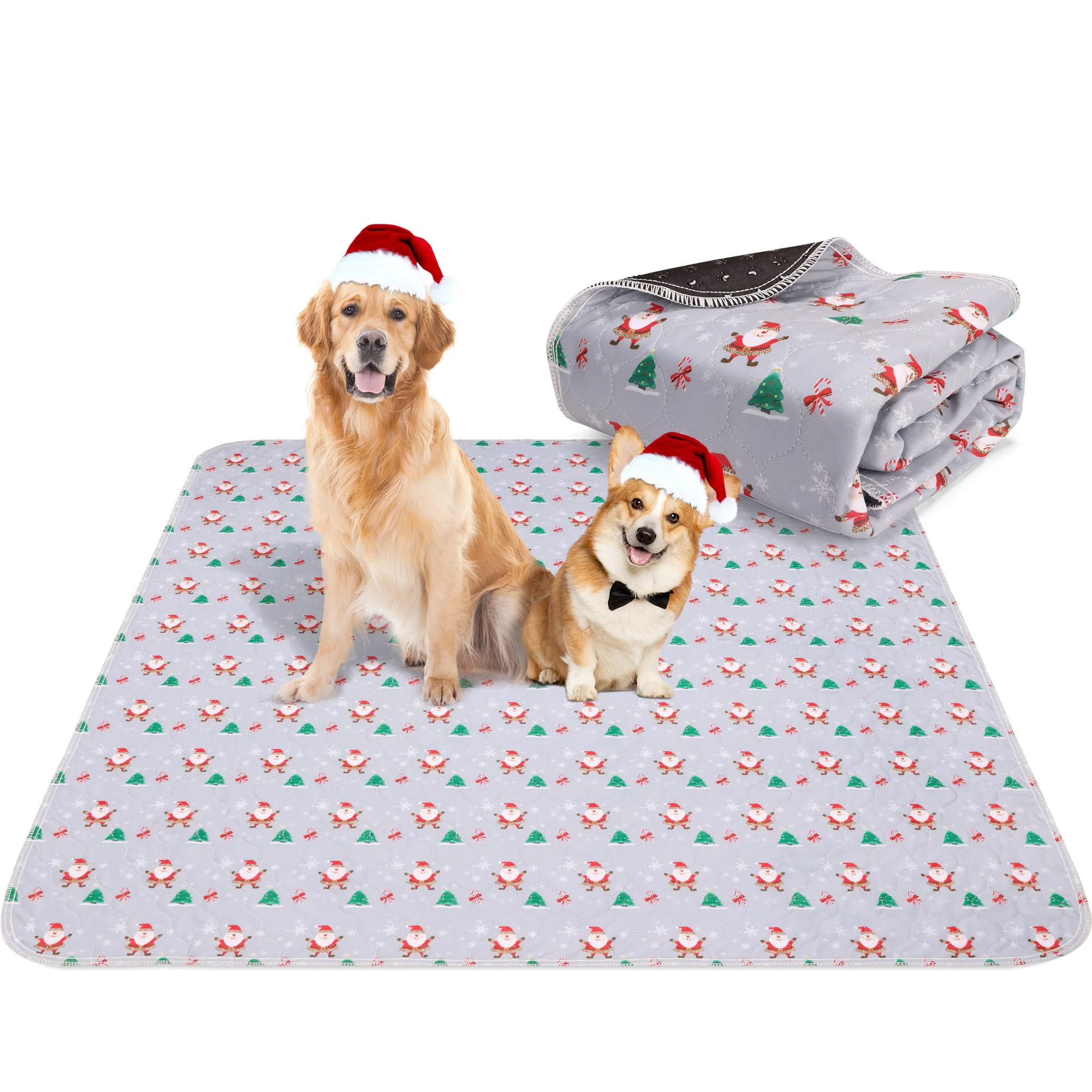 Official Aitmexcn Christmas Washable Dog Pads 2-Pack 48x48in – Reusable Waterproof Training Mats Optimized