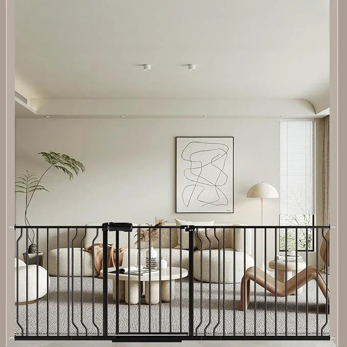 Minimalist WAOWAO Baby Gate 71.65-85.03 Extra Wide Pressure Mounted Walk Through Swing Secure
