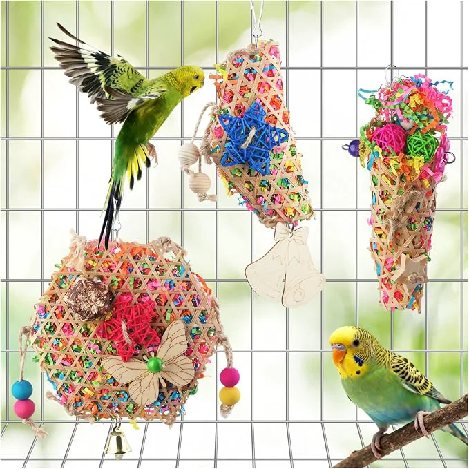 Unique Bird Toys Parakeet Foraging Toy Hanging Chewing Toy Bird Cage Accessories – Stylish